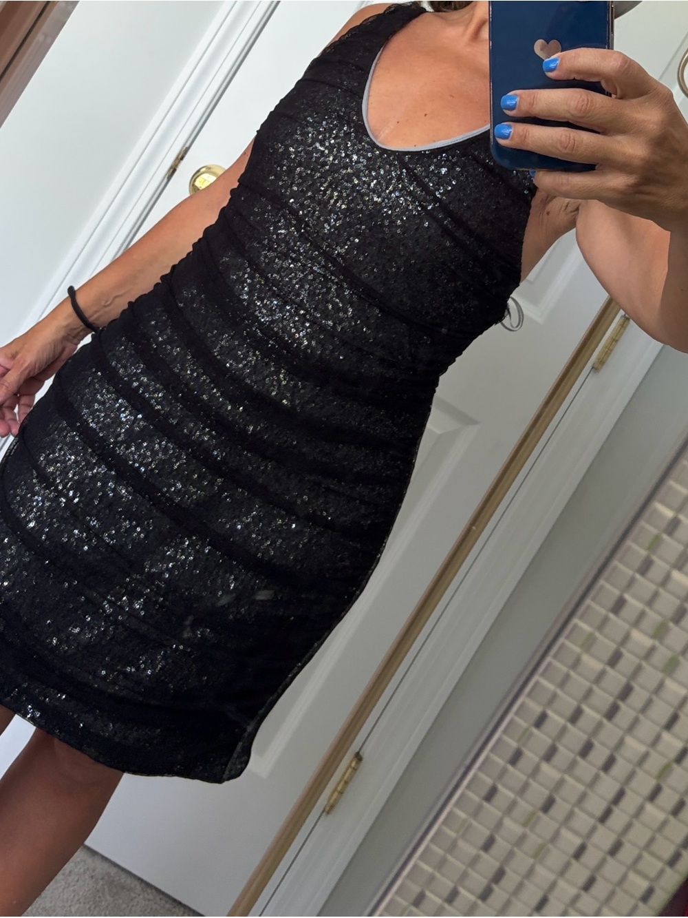 Express Black Sequin Dress